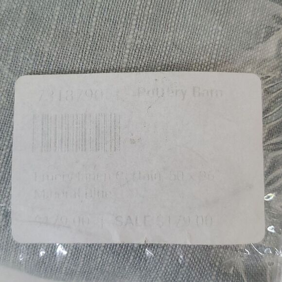 Pottery Barn Emery Linen Curtain Mineral Blue 50" x 96" - Picture 4 of 7
